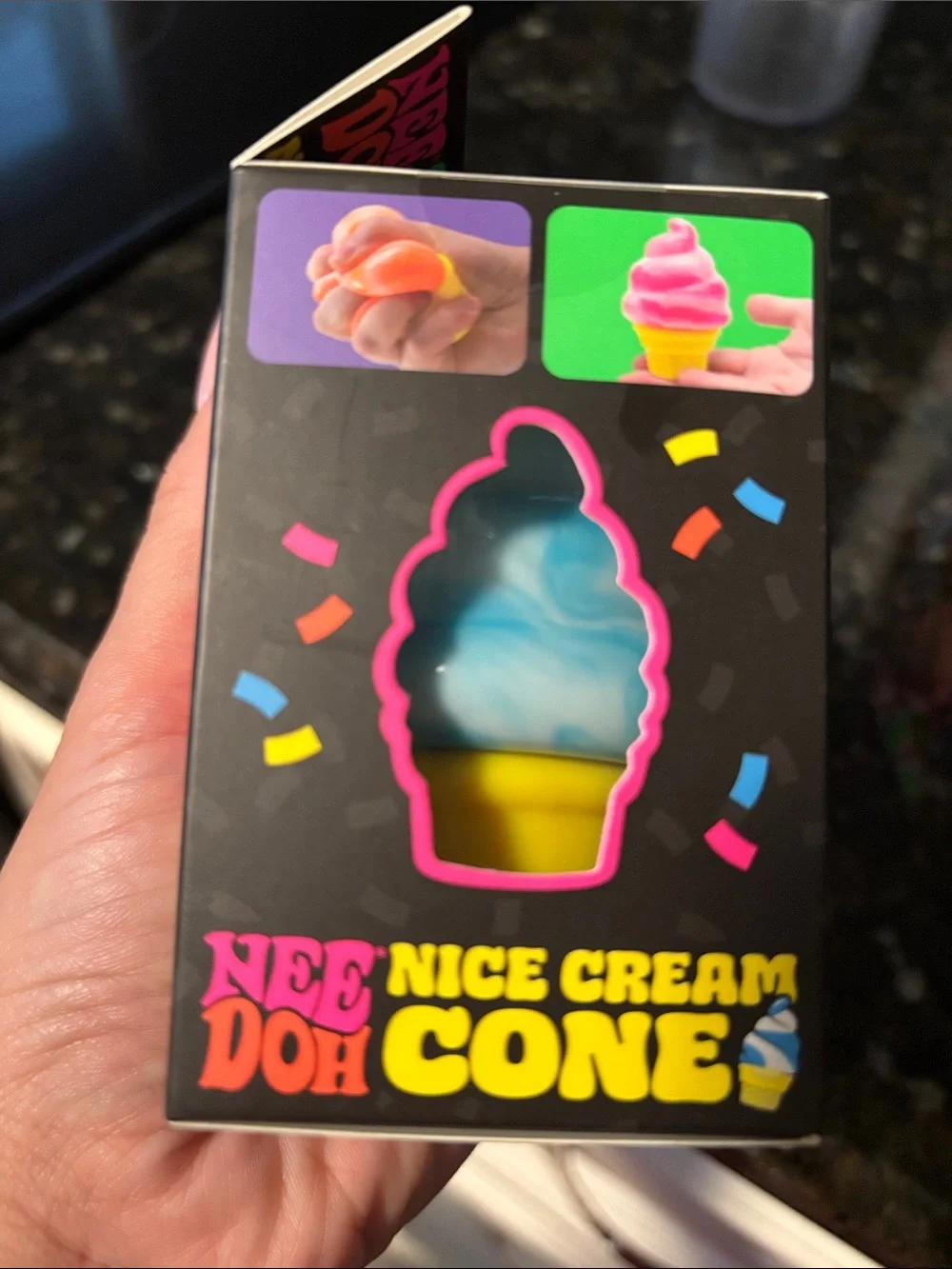 NeeDoh Nice Cream Cone fidget toy by Schylling-Blue